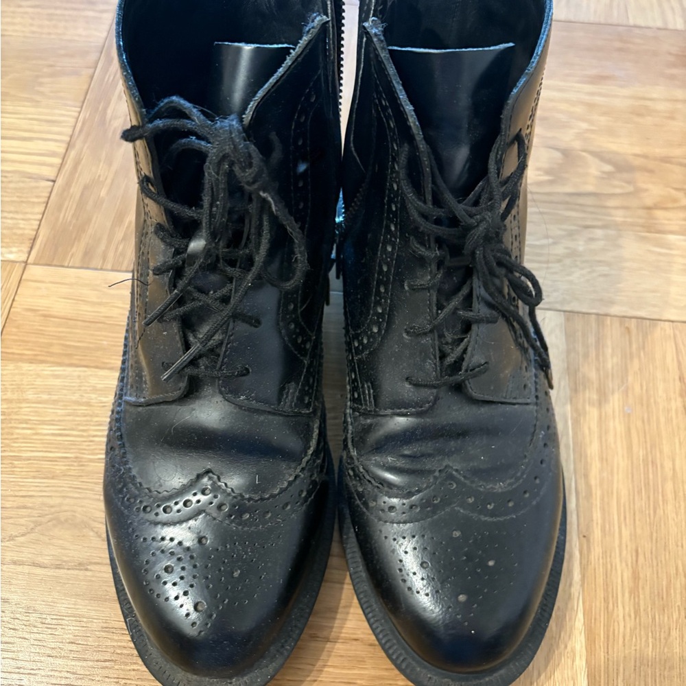 Dr. Martens Black Lace-Up Brogue Boots in Size US 7L, UK 5, EU 38